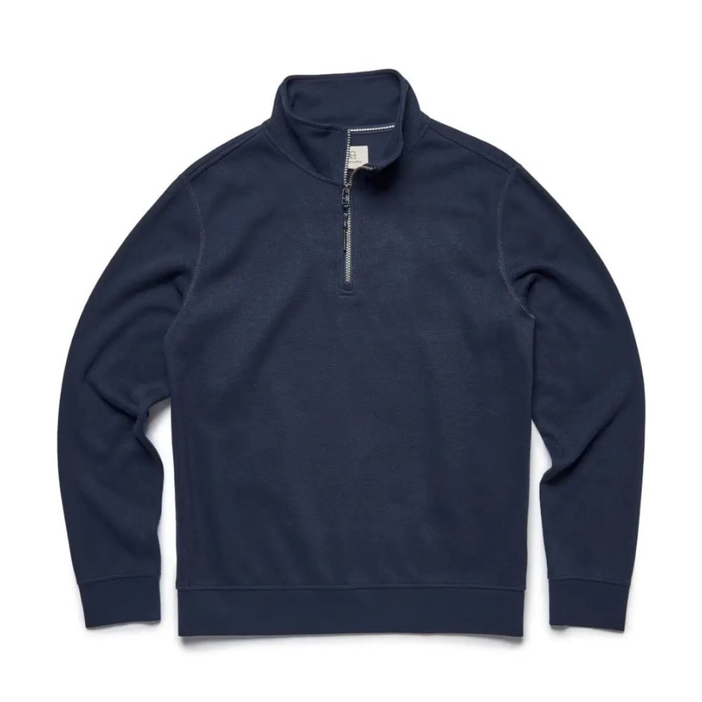 Surfside Supply Navy Quarter Zip Rib Knit Pullover